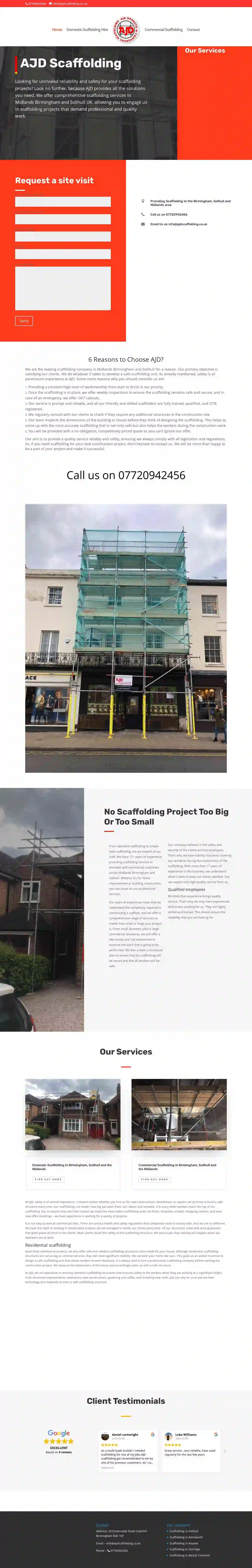 AJD Domestic & Commercial Scaffolding Birmingham & Solihull