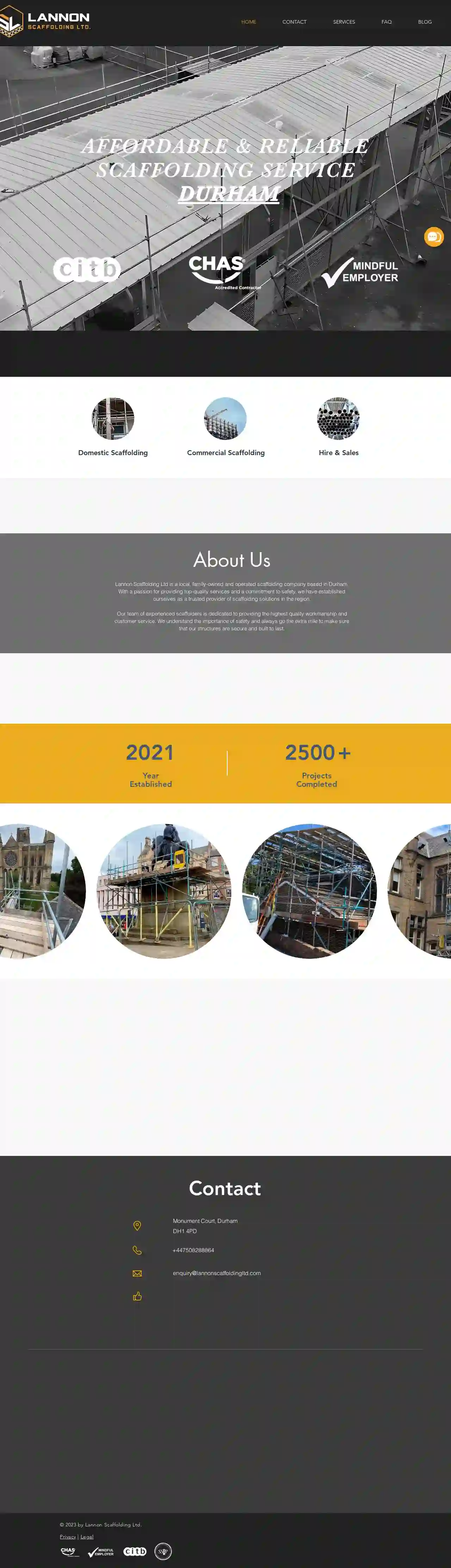 Lannon Scaffolding Ltd - Scaffolding Specialists Durham.